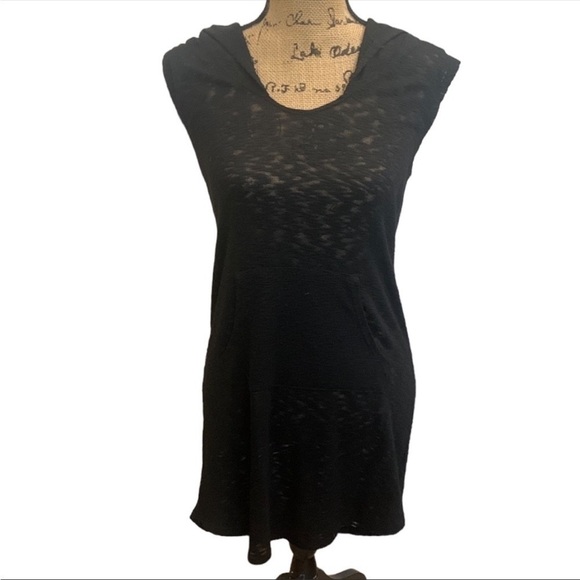 Swimsuit Cover Black Burnout Hooded Merona Black Bathing Suit Size‎ S - Picture 2 of 6